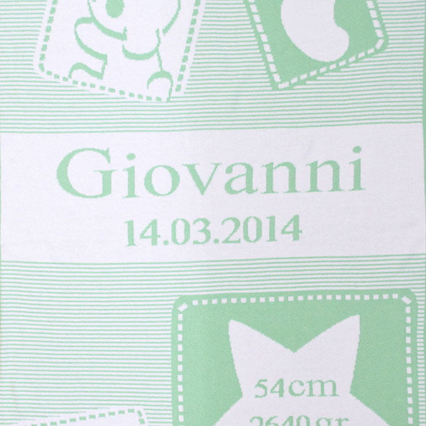 Manta personalizada verde Giovanni
