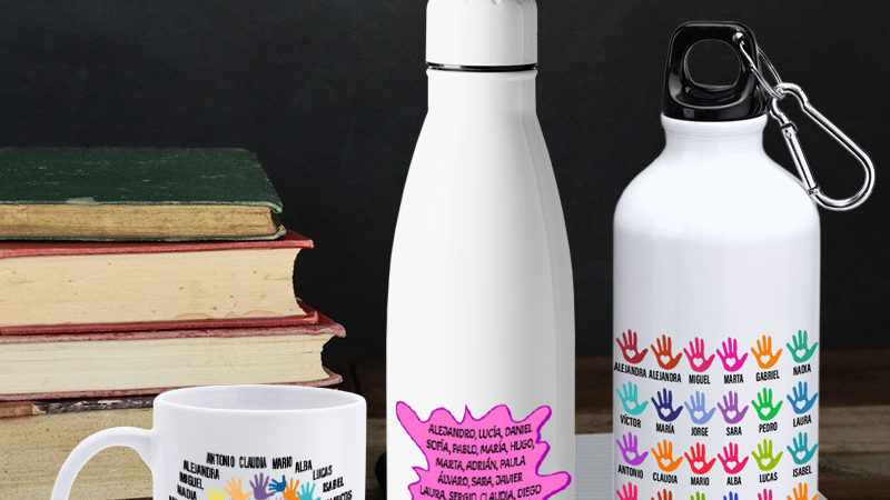 Taza, botella Big, botella happy personalizadas para profesores