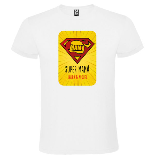 Camiseta personalizada "Super Mamá 2" - blanca