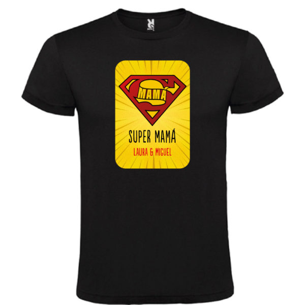 Camiseta personalizada "Super Mamá 2" - negra