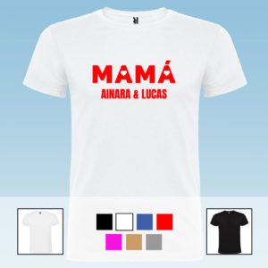 Camiseta Unisex Personalizada “Mamá – mis corazones”
