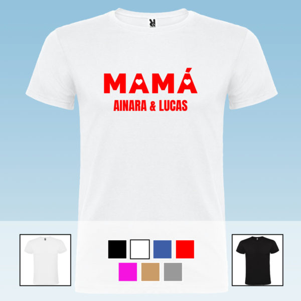 Camiseta personalizada "Mamá - mis corazones"