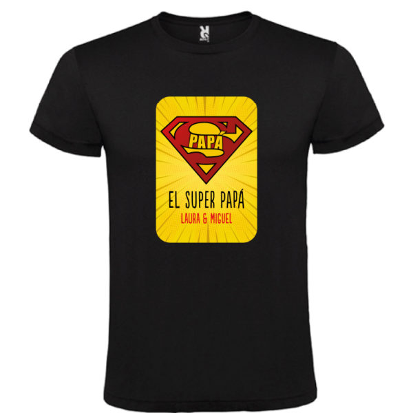 Camiseta personalizada "Super Papá 2" - negra