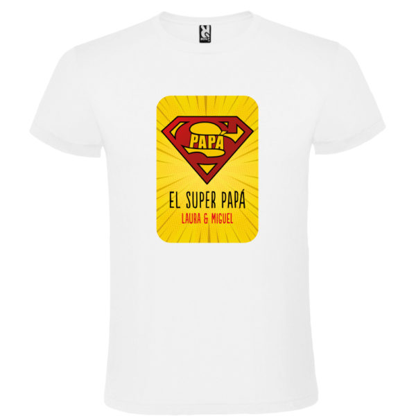 Camiseta personalizada "Super Papá 2" - blanca