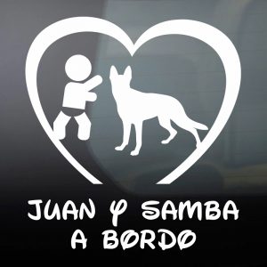 Pegatina de Vinilo Bebé a Bordo Chico y Perro – “Samba”