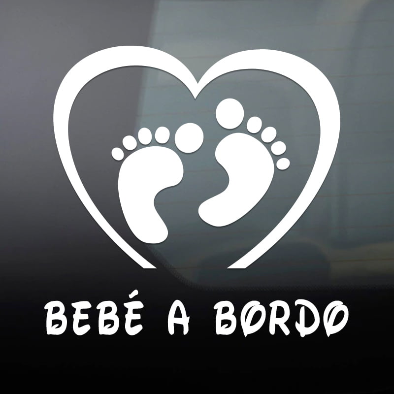 Pegatina de Vinilo "Bebé a bordo - Pies Bebetones.com