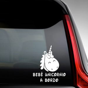 Pegatina de Vinilo  “Bebé a bordo – Unicornio”