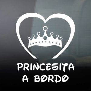 Pegatina de Vinilo  “Bebé a bordo – Corona de Princesa #2”