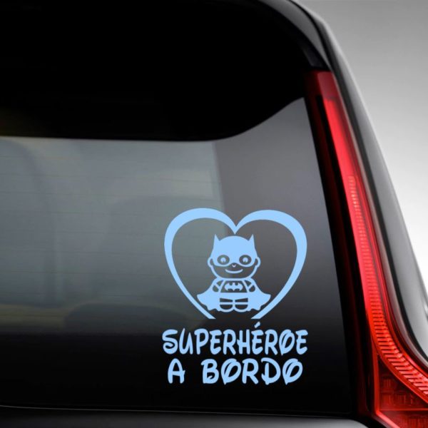 Pegatina personalizada "Bebé a Bordo - Super Sombra" en la luna del coche