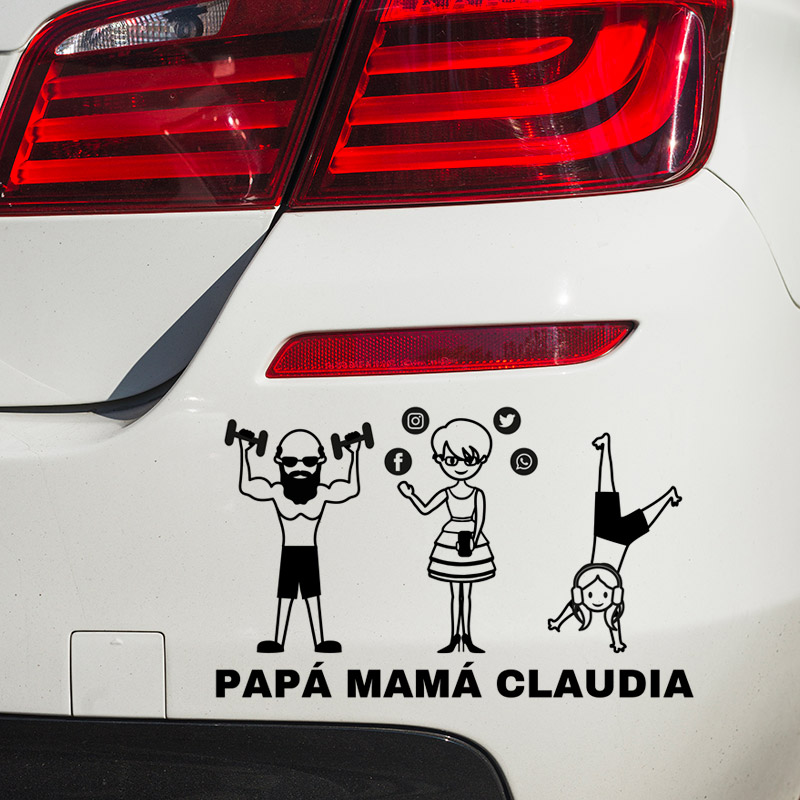 Pegatina personalizada de la familia de Claudia